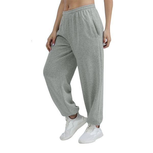 Calça feminina capris mulheres calças de moletom preto de corrida branca branca Sorto de moletom Moda de esportes folgados Sports High Sweat Casual Feminino 230421