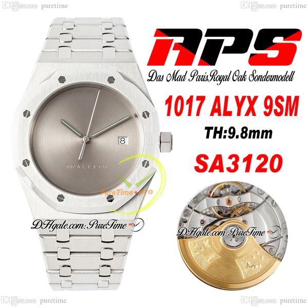 APSF Das Mad Paris SA3120 Orologio da uomo automatico 41 Sondermodell Ultra Thin 1017 ALYX 9SM Quadrante argento Bracciale in acciaio Super Edition Reloj Hombre Montre Homme Puretime