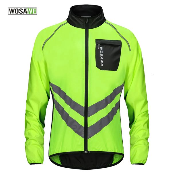 Jaquetas de ciclismo Wosawe Ciclismo Rain Jacket Alta Visibilidade Multifuncional Jersey Road Bike Bicicleta Windproof Quick Dry Rain Coat Windbreaker 231120