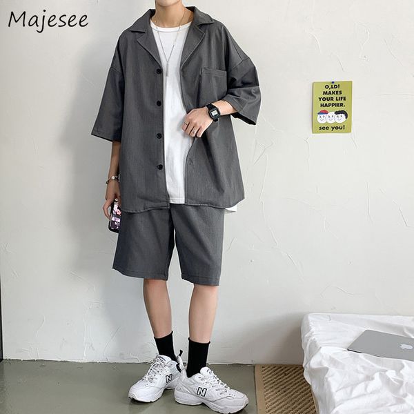 Men's Tracksuits Blazers Define homens Summer Summer Three Three Sleeve Outwear Shorts Coreanos Casual Chic Duas peças Roupa