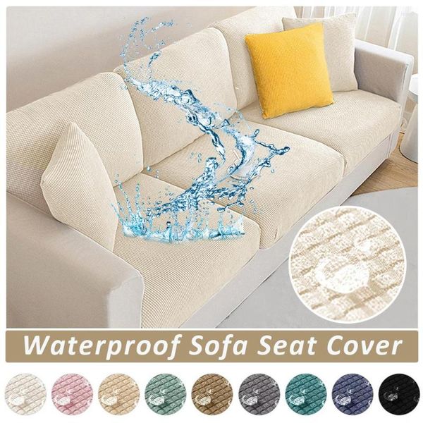 Campa de cadeira Sofá à prova d'água Jacquard Polar Fleece Freath Seat Cover Móveis Protetor L Shape Slipcover de poltrona