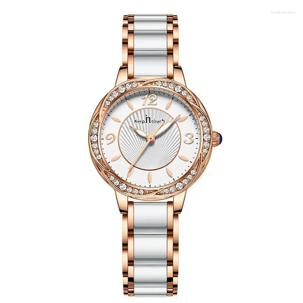 Montres-bracelets Mode Simple Papillon Montre Boucle Céramique Femmes Glow Étanche