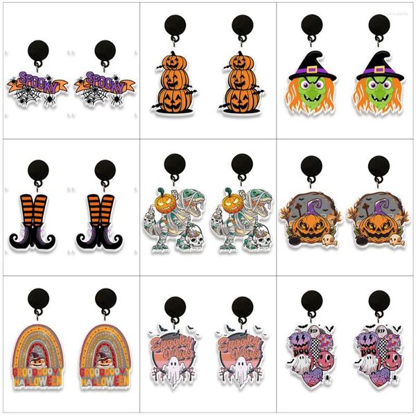 Серьги-гвоздики серии Хэллоуин, акриловые черные капли для девочек, ювелирные изделия ручной работы из смолы и эпоксидной смолы
