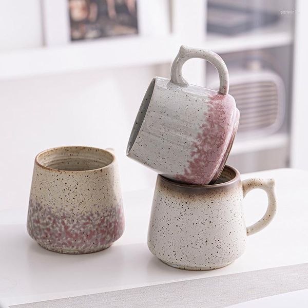 Tassen im japanischen Stil, Retro-Keramikbecher, große Kapazität, Teetasse, moderne Porzellan-Teetassen, 330 ml, Vintage, runde, kreative Kaffeetassen