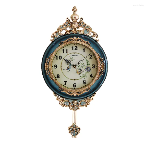 Orologi da parete silenziosa orologio di lusso vintage Nordic digitale europeo antico pendolo classico camera da letto decorazioni per la casa wandklok ad50wc