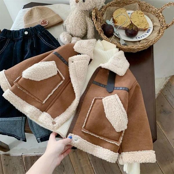 Jacken 2023 Baby Jungen Lamm Fleece Mantel und Winter Thicke Kleidung Kind Clip Baumwolle Jacke Hübsche kleine Kinder