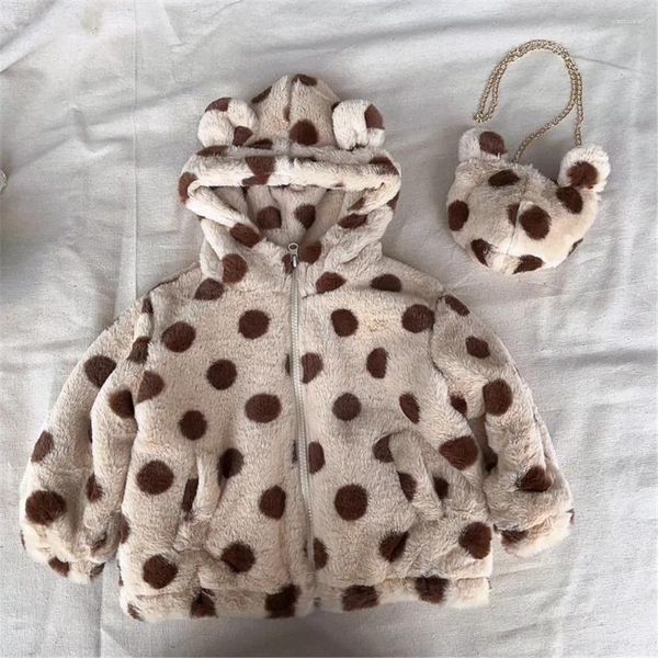 Jaquetas 2023 inverno bebê manga longa casaco grosso quente crianças leopardo impressão jaqueta infantil menino menina velo com capuz à prova de vento