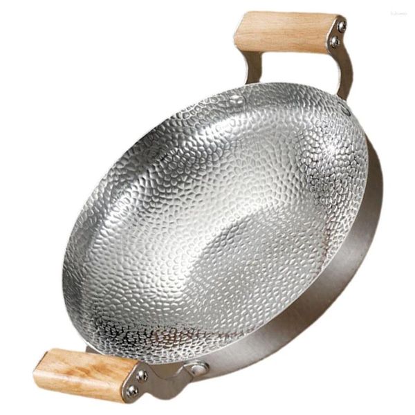 Panelas domésticas utensílios de cozinha pote de metal panelas pequenas cozinhando grelha de aço inoxidável wok