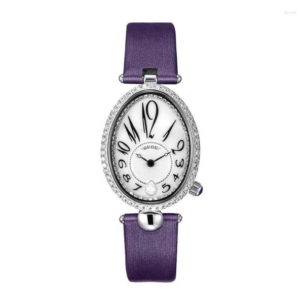 Armbanduhren 2023 Top Oval Zifferblatt Damenuhren Elegante Strass Armbanduhr Damen Diamant Kleid Quarz Handgelenk Relogio