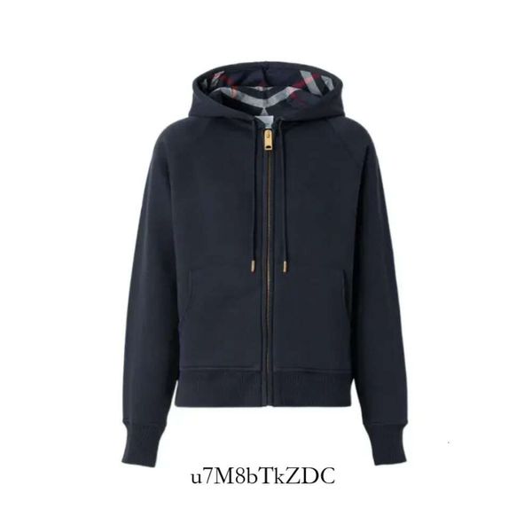 Burrberry Ladies Tasarımcıları Yüksek Kaliteli Kadın Hoodies Sweater Ceketler Burbrerys Zipper Kadınlarla İnce Hoodie Sweatshirt Markaları Üstler Bahar 8734