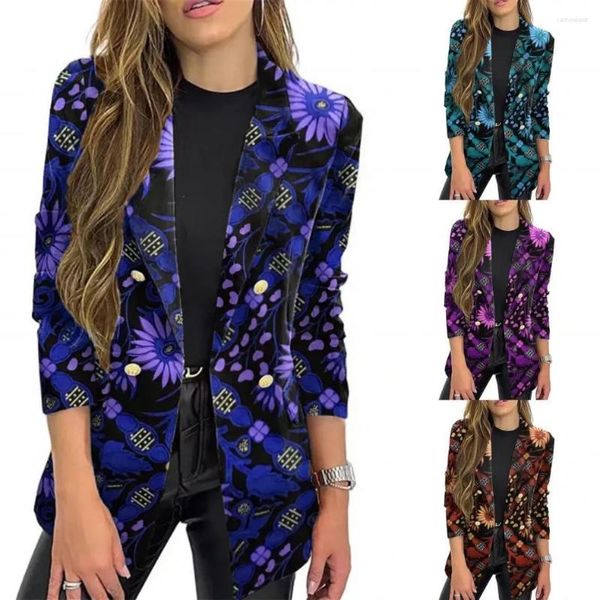 Ternos femininos femininos blazer floral jaqueta terno tendência impressão flores moda masculina festa palco formal vestido blazers