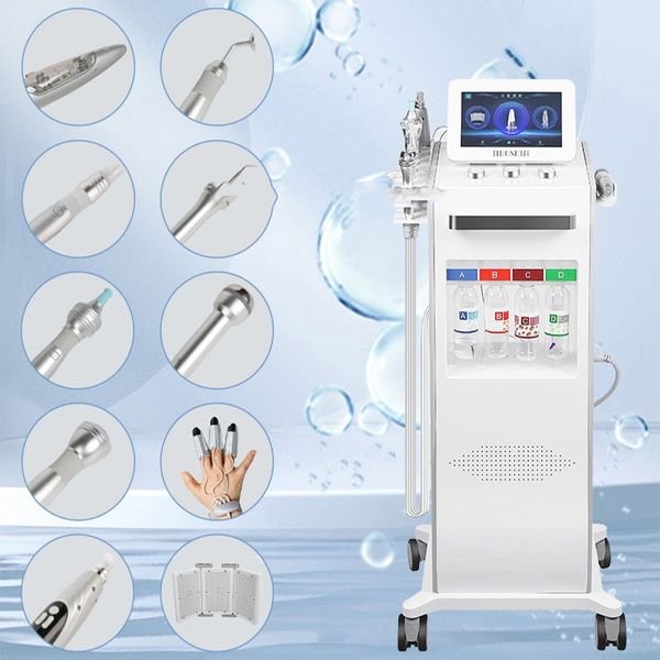 10 IN1 Wasserkapsel EMS RF Gesichtsschönheitsausrüstung PDT Lichttherapie Vakuum Mitesserentferner Sauerstoffstrahl Aqua Peeling Hydrodermabrasion Hautwäscher Peeling