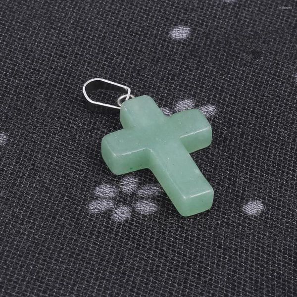 Подвесные ожерелья 1pcs Fashion Natural Stone Cross Opal Agate Amethyst Healing Crystalls Charms для украшения ювелирных изделий DIY