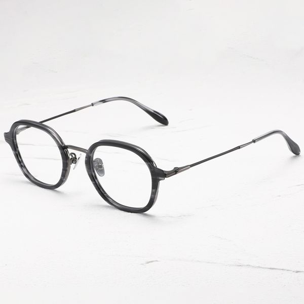 Óculos ópticos para homens mulheres retro designer u131 moda acetato armações de fibra de vidro estilo oval europeu e americano placa de lente de luz anti-azul com caixa