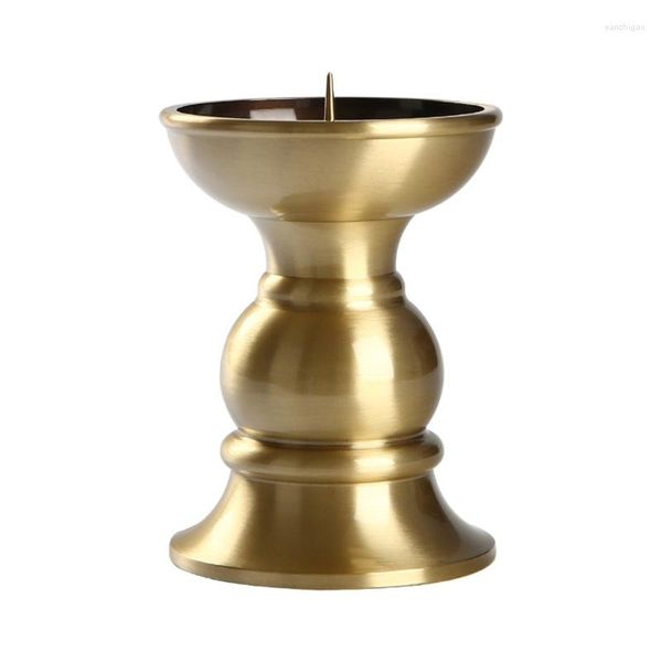 Kerzenhalter Messing Kerzenhalter Polieren Goldene Tasse Buddhistische Tibetische Lampenhalter Hochzeitsessen Home Tischdekoration