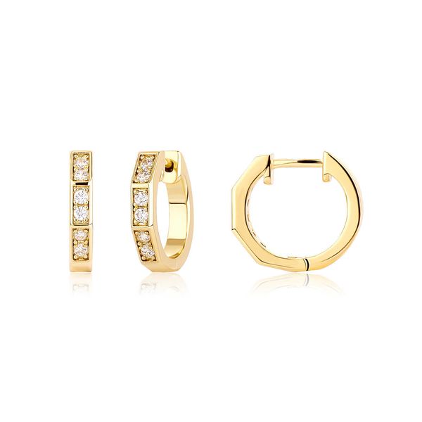 Beliebter Bambus Joint Zirkon Huggie Hoop Ohrringe für Frauen und Männer Neue Ohrringohrbleibchen Netter Retro 14K Real Gold Platted Crystal Cubic Zirkonia Party Ohrring