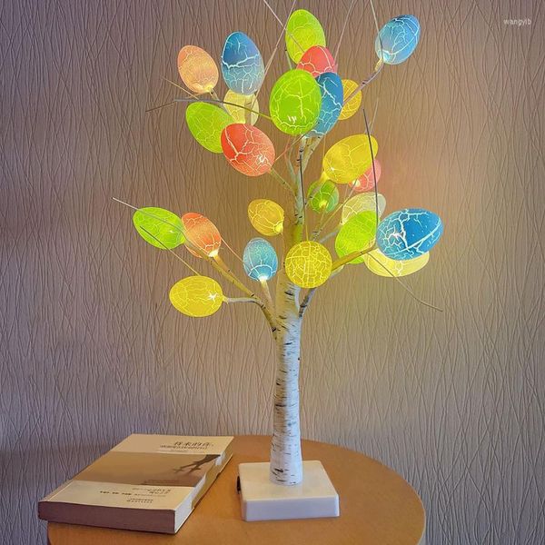 Decoração de festa 60 cm Treça de ovos de Páscoa com luzes para decoração de luzes para casa para ovos de plástico em casa Decoração de casamento de aniversário