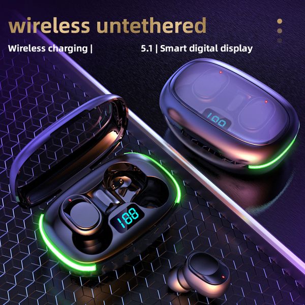 Y70 TWS Bluetooth Earnessphones Wireless fone de fone de ouvido sem fio, fone de ouvido com controle de toque de microfone com tela LED