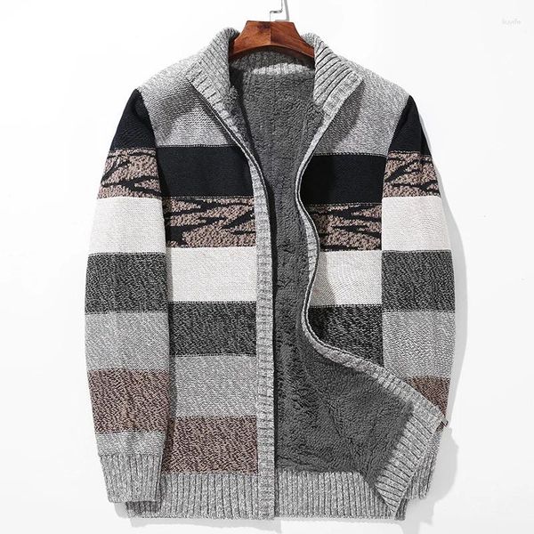 Männer Pullover ICPANS Plus Größe L-6XL Winter Männliche Lamm Kaschmir Strickjacken Männer Baumwolle Polyester Mantel Verdicken Warme Strickjacke 2024