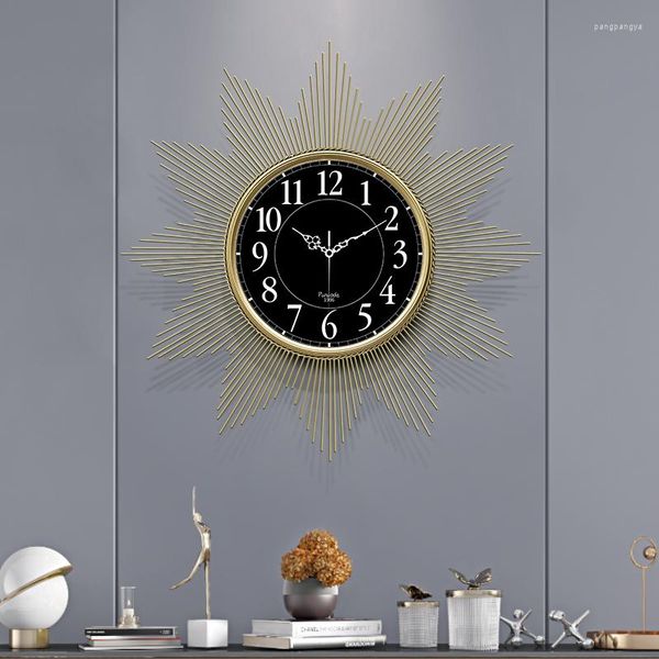 Wanduhren Silent Nordic Luxury Metal Big Aesthetic Living Room Kitchen Clock Design Mechanism Wanduhr Home Decoration WWH20XP