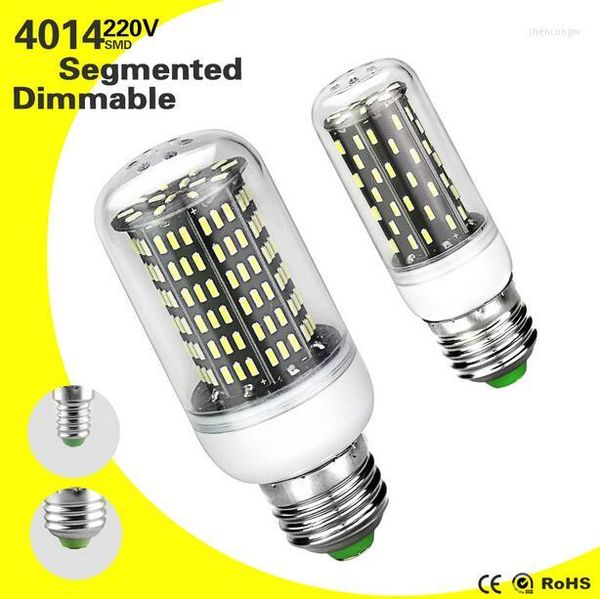 Dimmível E27 E14 4014 Lâmpada LED SMD 220V Lampara Corn Bulbo Ampoule Spotlight LEDS Lâmpadas segmentadas Luz de escurecimento