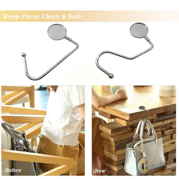 Hooks Rails 1pc Portable Folding Bag Hook Hanger Foldable Table Handtasche Desk Office Purse Side Women Holders Organizer Handba W5e7Hooks