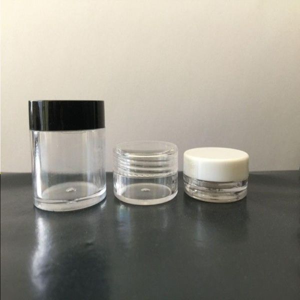 3ml 5ml 10ml Limpo jarro vazio Bot de garrafa de plástico redonda para maquiagem pregos de sombra ocular em pó recipiente de 100pcs lote grama hlfmh
