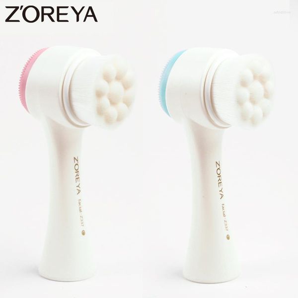 Make-up-Pinsel Zoreya Marke 2023 kommen multifunktionale 3D-Gesichtsreinigungsbürste Spa Hautpflege Pink und Grün Z337