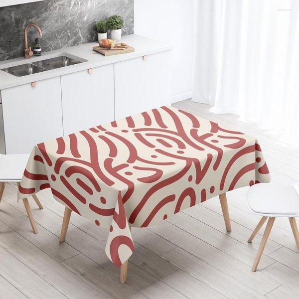 Tablo Bezi Özet Mavi Kapak İçin Modern Masa Decloth Dekorasyon Su Geçirmez Dekor Yemek Dikdörtgen Anti-Stain Mutfak Oilcloth