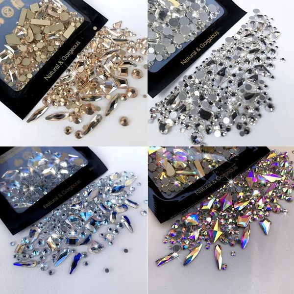 Decorazioni per nail art 150 pezzi di strass in vetro rotondi con retro piatto più 20 pezzi di gioielli a forma dispari Design fai da te per realizzare perline Decorazioni di bellezza per nail art 231120