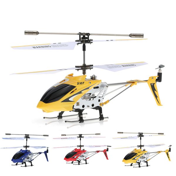 Aeronaves ElectricRC S107G 3CH Helicóptero RC Buildin Gyro Remote Remote Helicopter Model Toys RTF Hélice DoubleCeck com lanterna 230420