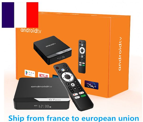 Navio da França G7 MAX ANDROID 11 OS TV BOX AMLOGIC S905Y4 quad core 4gb ram 32gb 64gb rom dual wifi BT VOICE REMOTE
