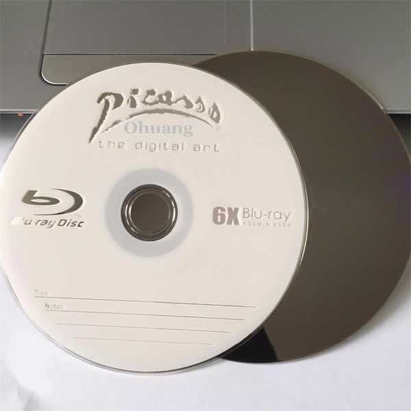 Discos em branco atacado 25 discos A Picasso 6x 25GB impresso Blu Ray BDR 231120