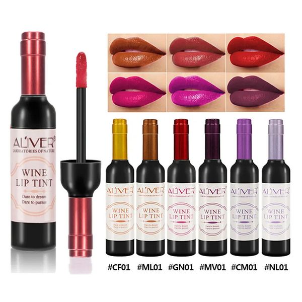 Batom ALIVER 6 Cores Matte Batom Líquido Vinho Lip Tint À Prova D 'Água Natural Longa Duração Lip Gloss Mini Maquiagem Batons 231121