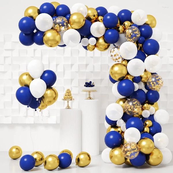 Decorazione per feste 146 pezzi Kit arco ghirlanda di palloncini blu navy oro Palloncini bianchi reali Laurea Compleanno Baby Shower