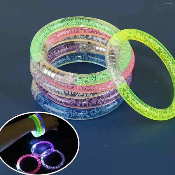 Pulseira LED pulseiras brilhantes luminosas no escuro iluminação aleatória brinquedos suprimentos para festas