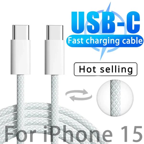 Cabo usb tipo c pd de 60w para iphone 15 série fio de carregamento rápido USB-C cabo de carregador para samsung s23 xiaomi 13 cabo USB-C