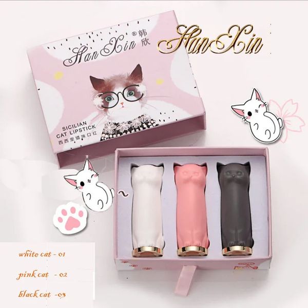 Rossetto in tre pezzi Cat Claw Set di rossetti per ragazze Idratante Anti-Crepa Riparazione delle linee delle labbra Rossetto Regalo per le donne 231121