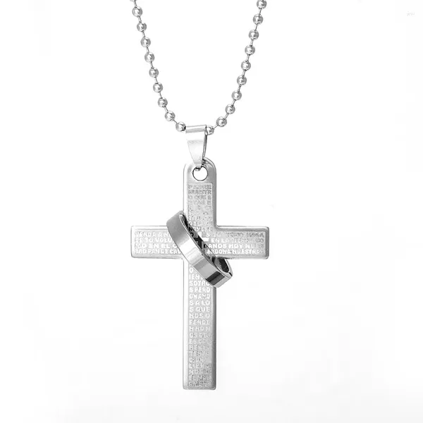 Anhänger Halsketten Edelstahl Schmuck Kreuz Kreis Halskette für Männer und Marke