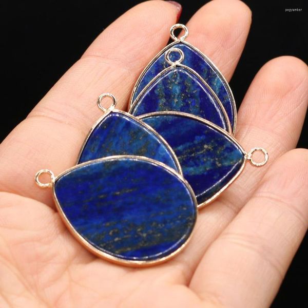 Colares pendentes pingentes de pedra de pedra de gema de pedra de água charme de água lazuli cristal para fazer brincos de colar de mulheres diy jóias