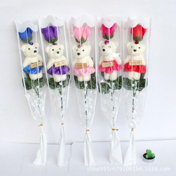Dekorative Blumen, kreativ, einzeln, Rose, Bär, Seifenblume, Tag des Lehrers, Firmenaktivitäten, Geschenke zum Valentinstag, Großhandelstropfen