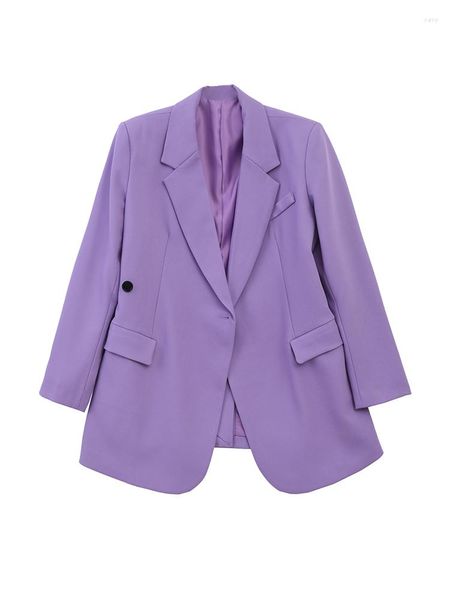 Damen Anzüge Lnsozkdg Damen Elegante Bürokleidung Blazer Lässig Einfarbig Gekerbter Kragen Langarm Blazer Damen Single Button Mäntel