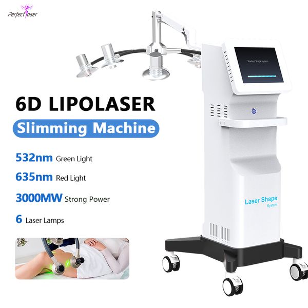 Одобрение FDA Удаление жира 6D Lipo Laser Профессиональный аппарат для похудения Контурная машина для уменьшения целлюлита