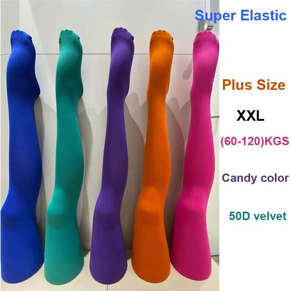 Socken Strumpfwaren 120KGS Plus Größe Frauen Sexy Strumpfhosen Candy Farbe Warme Strumpfhosen Multicolo 50D Samt Strümpfe Frühling Herbst Super elastische 231120