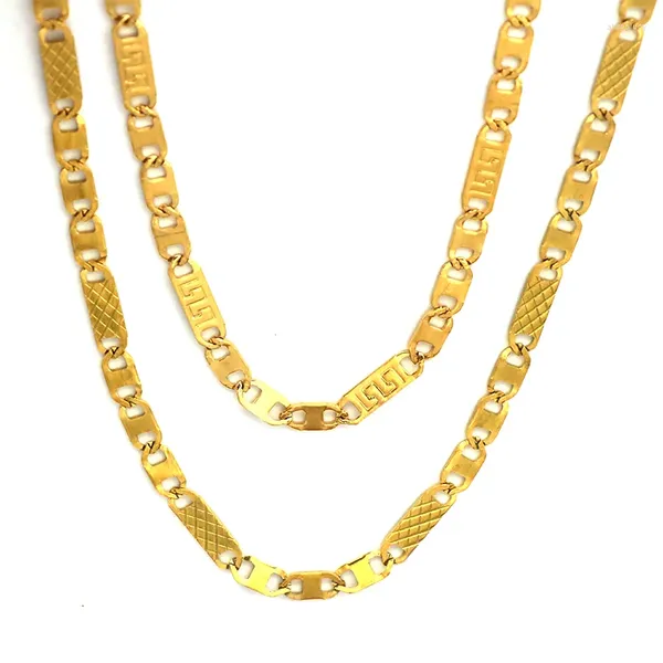 Ketten 5mm Mode Gold Farbe Edelstahl Frauen Männer Kette Halskette Top Qualität Schmuck