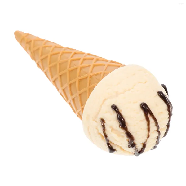 Decoração de festa terno inflável simulação sorvete favores modelo de comida branco cone prop falso po criança