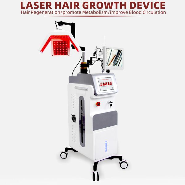 Неинвазивный диодный лазер 650 для удаления волос, оборудование для быстрого восстановления волос с камерой сканирования фолликулов + щеточка PDT + озоновая расческа + нано-спрей для ухода за кожей головы