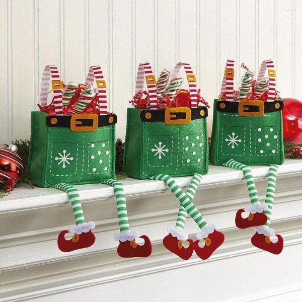 Decorações de natal 3d elf sacos natal goodie para crianças feriado ano festa decoração saco meias favor saco