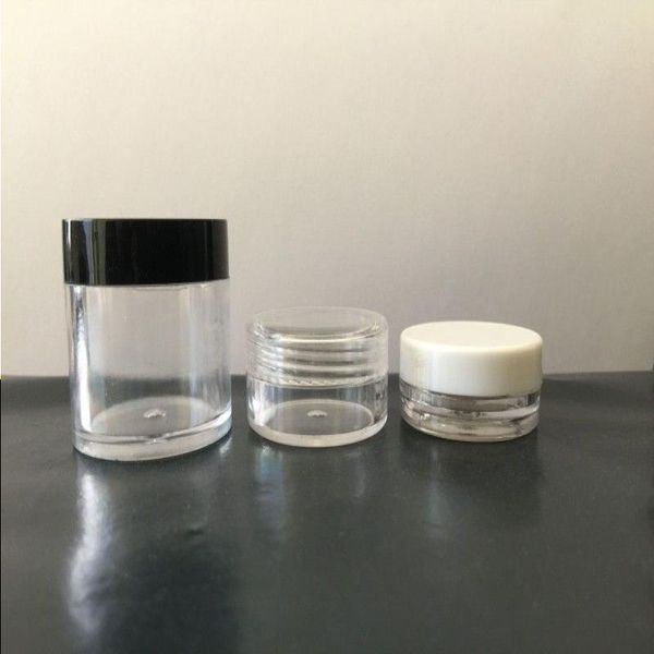 3ml 5ml 10ml frasco vazio cosmético frasco redondo de plástico para maquiagem sombra de olho unhas recipiente de pó 100pcs / lote tamanho grama brgdo