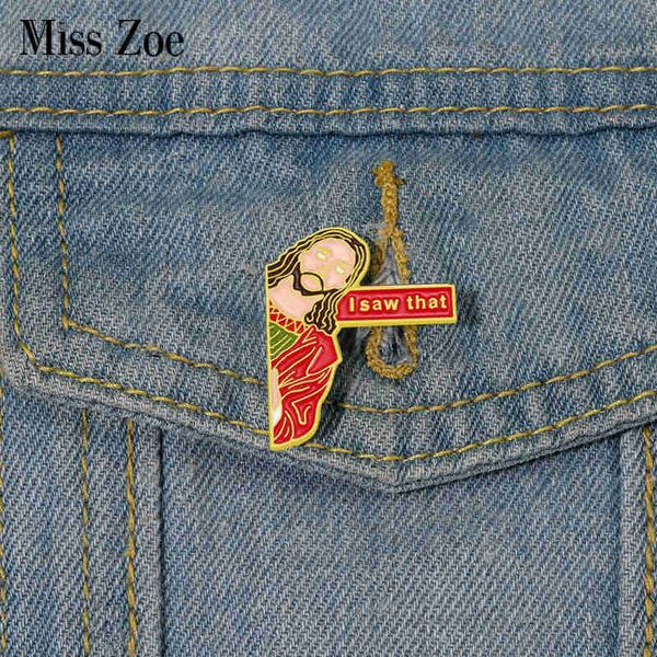 PINS BROOCHES ONUZU ENAMELPINSCUSTOMJESUS ​​BROOCHESLAPELBADGESCARTOON FUNCEJEWELRYGiftForkids Friends Z0421